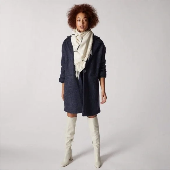 BNWT Indigo Love & Lore Cream and Black Striped Scarf with Fringe - Picture 13 of 15